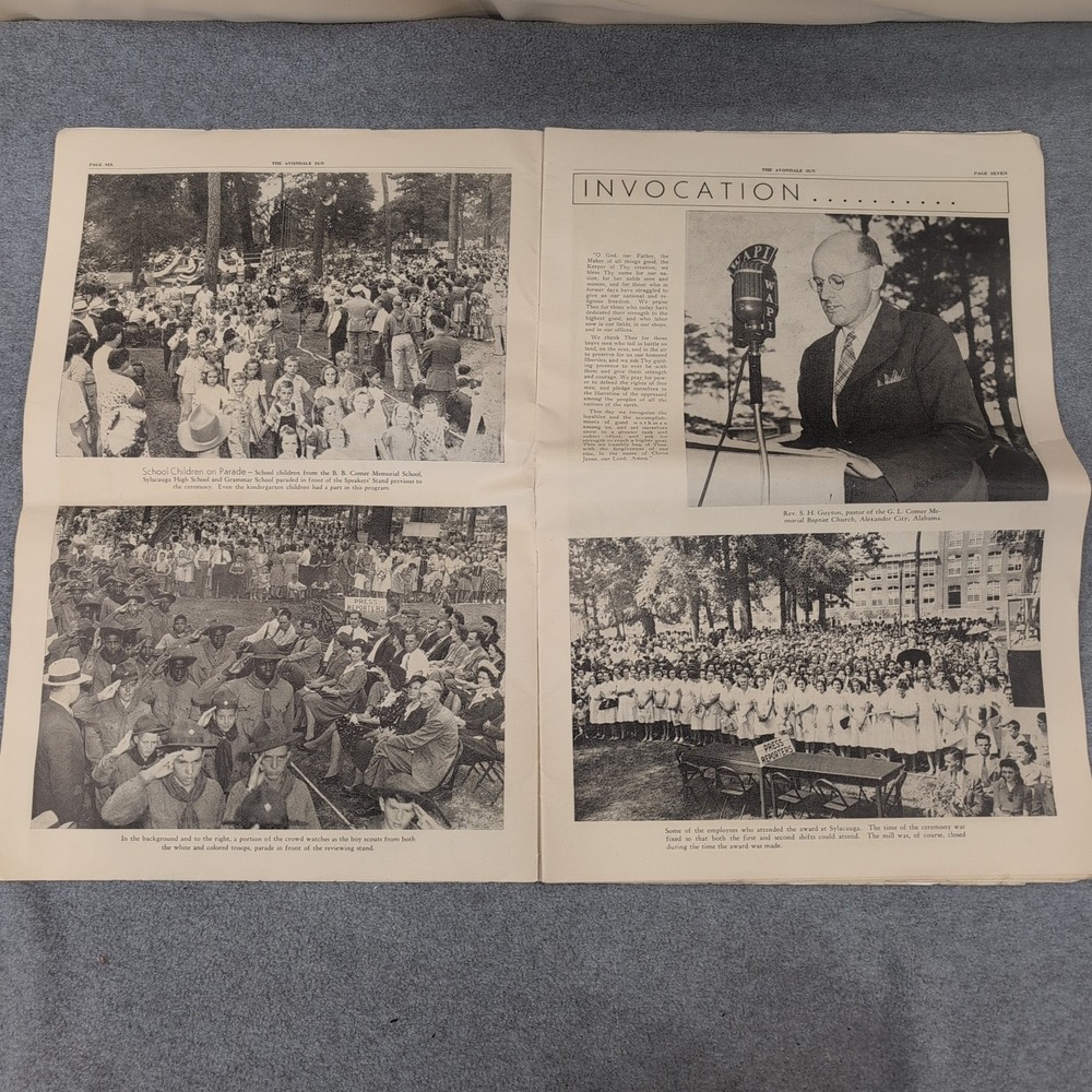 2 Avondale Sun Newspapers 1943 WWII Mill WINS Army-Navy Production Award Alabama - Picture 7 of 8